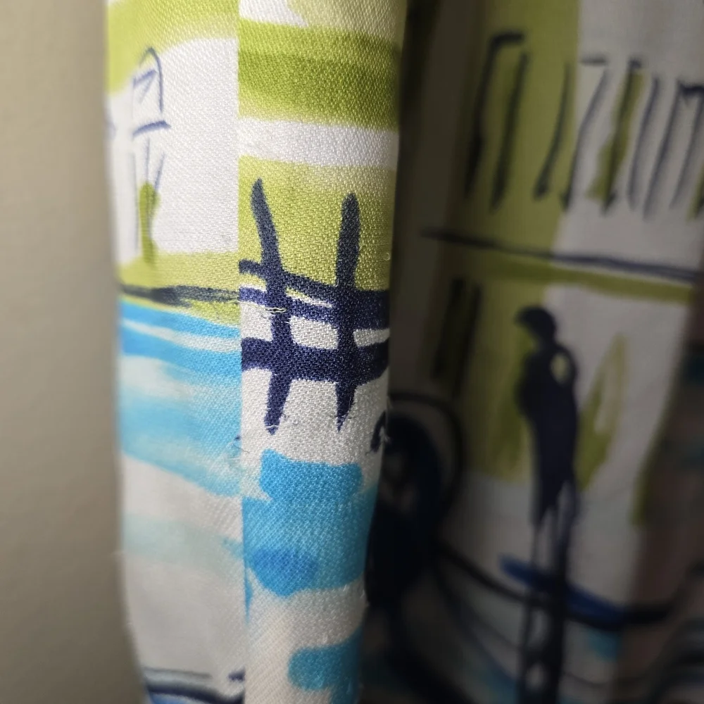 Valerie Stevens Women's Pleated Print Skirt 100% Silk Multicolor SIZE 16 Lined - Picture 9 of 16